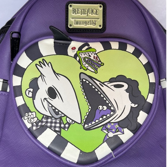 Loungefly Beetlejuice Love Mini Backpack Purple‎ Collector Disney GUC - Picture 10 of 10